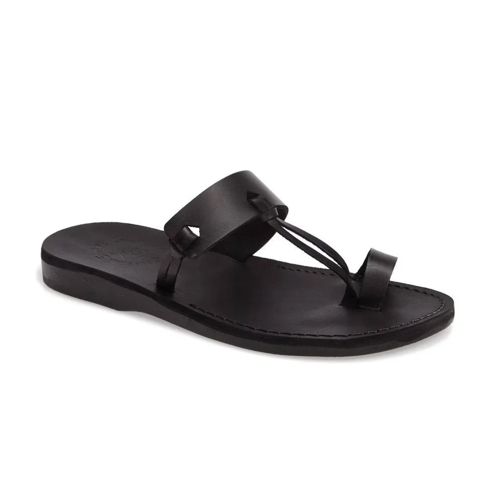 David Leather Open Toe Jerusalem black Sandals The Good Shepherd Mens 43